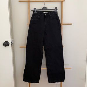 Glassons Wide Leg Black Denim Jeans - High waist